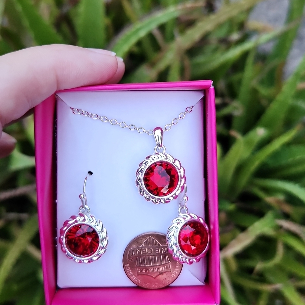 NEW! JANUARY - Birthstone Necklace & Earring  Set -  January - Picture 9 of 12